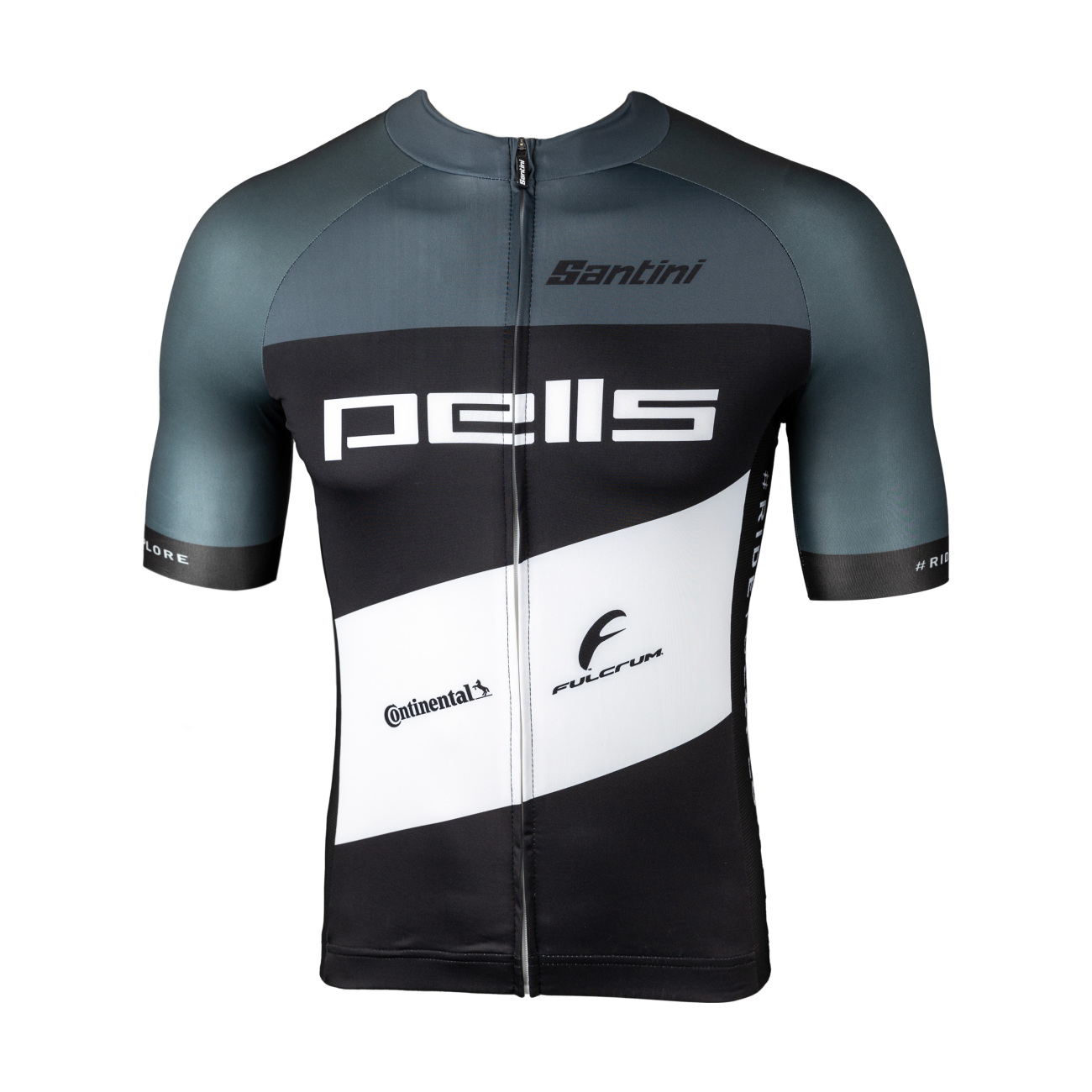 SANTINI Cyklistický dres s krátkym rukávom - TONO PELLS - čierna/šedá