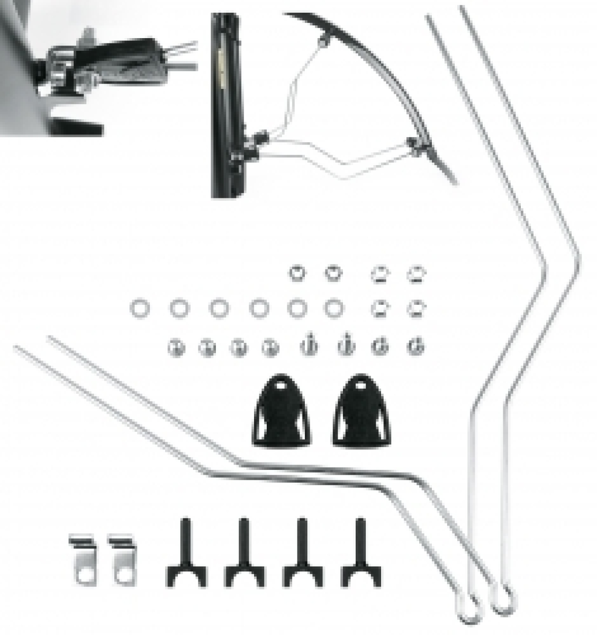 SKS náhradný diel - FRONT WHEEL STAY KIT - strieborná