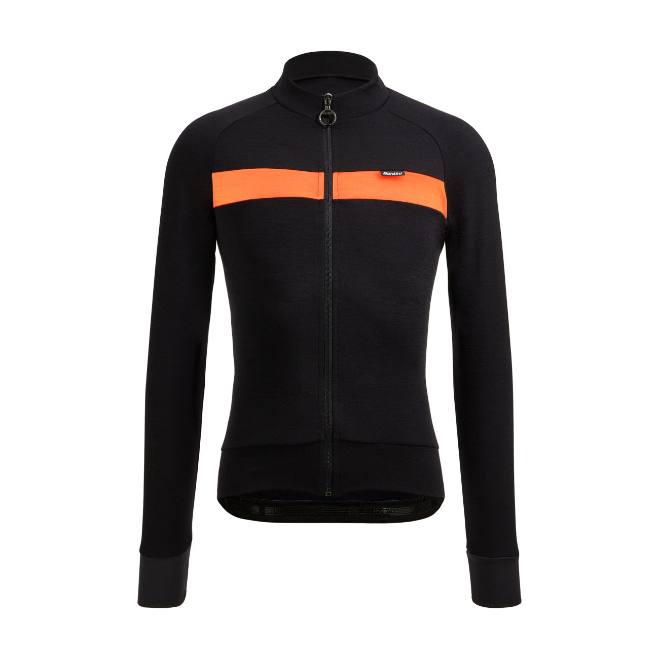 
                SANTINI Cyklistický dres s dlhým rukávom zimný - ADAPT WOOL  - oranžová/čierna M
            