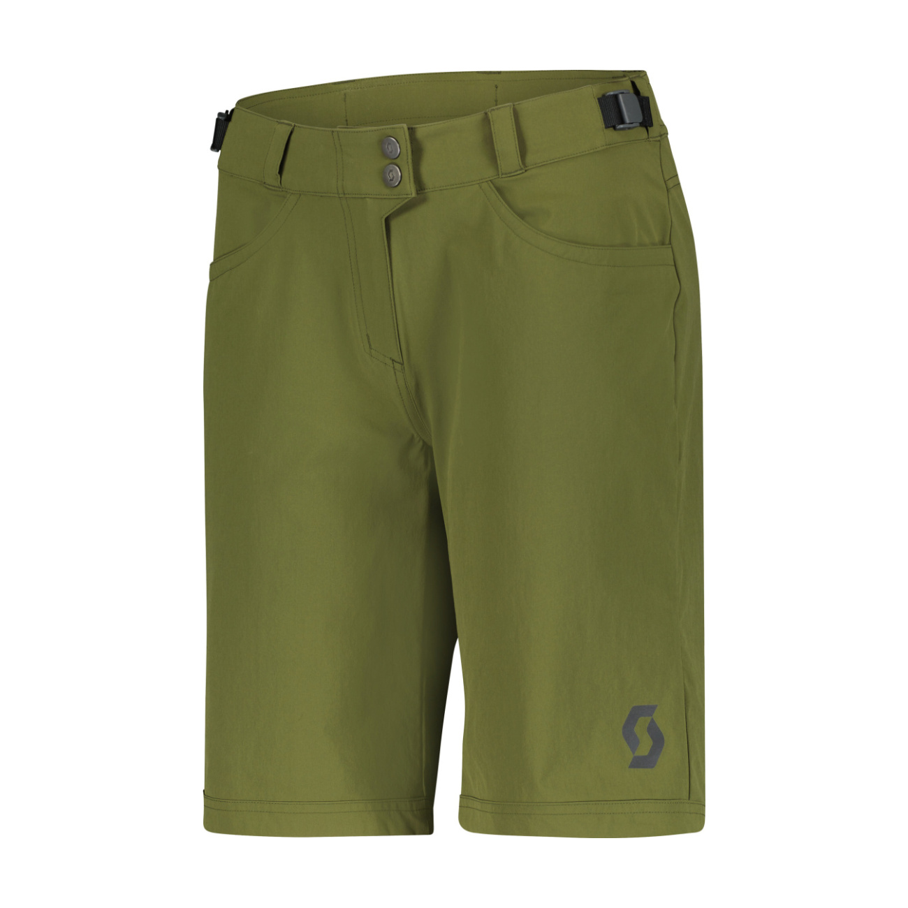 SCOTT Cyklistické nohavice krátke bez trakov - TRAIL FLOW W/PAD W - zelená XS