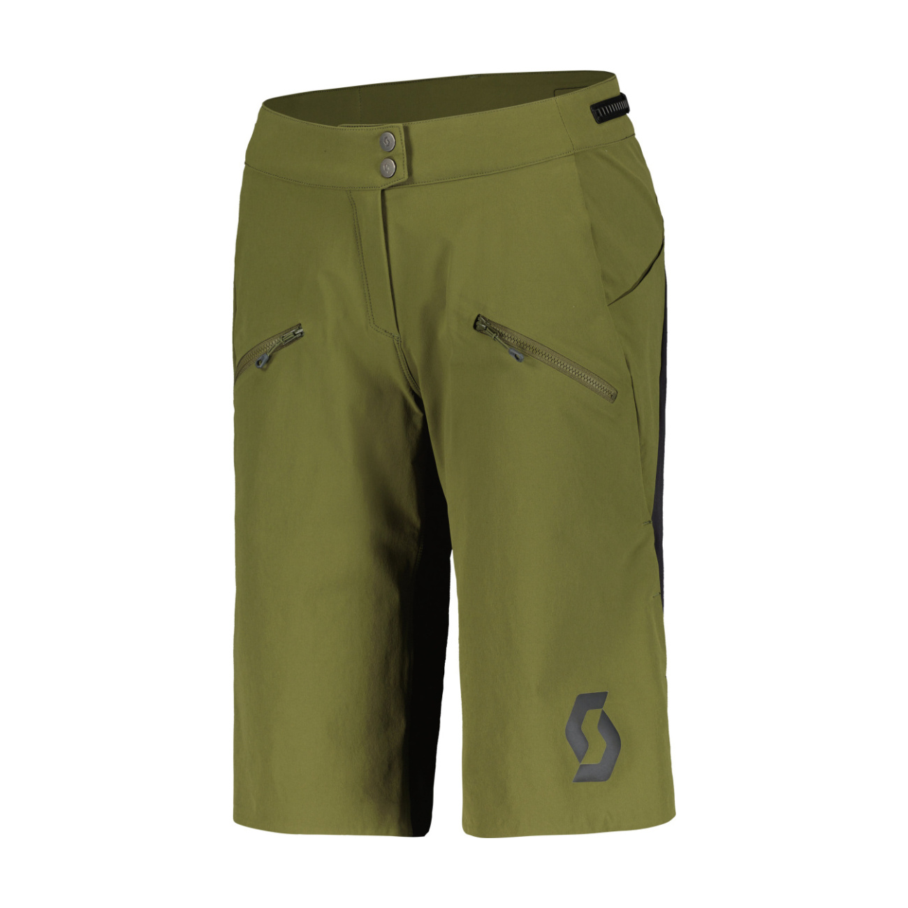 SCOTT Cyklistické nohavice krátke bez trakov - TRAIL VERTIC PRO W/PAD W - zelená/čierna M