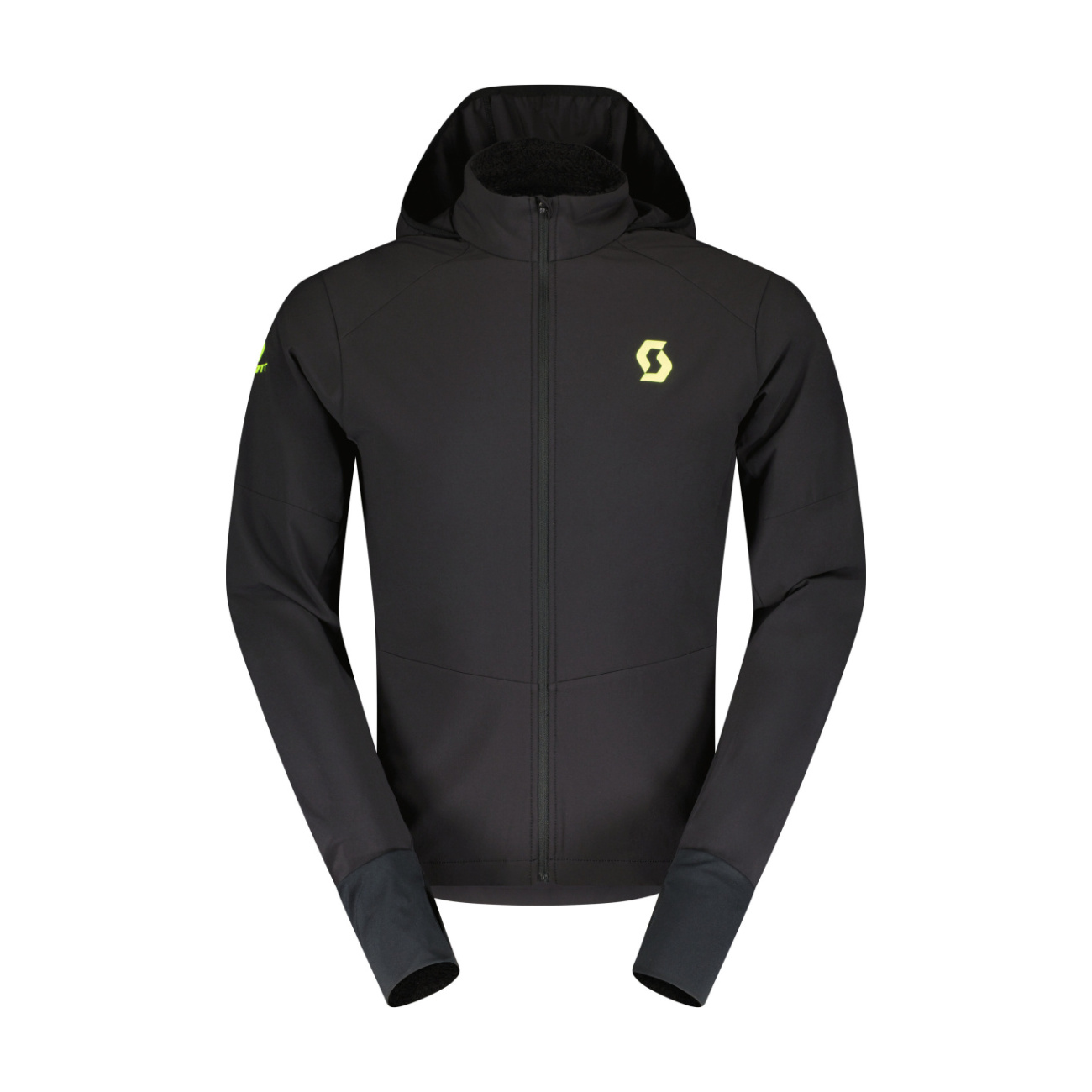SCOTT Cyklistická zateplená bunda - RC RUN WARM - čierna/žltá S
