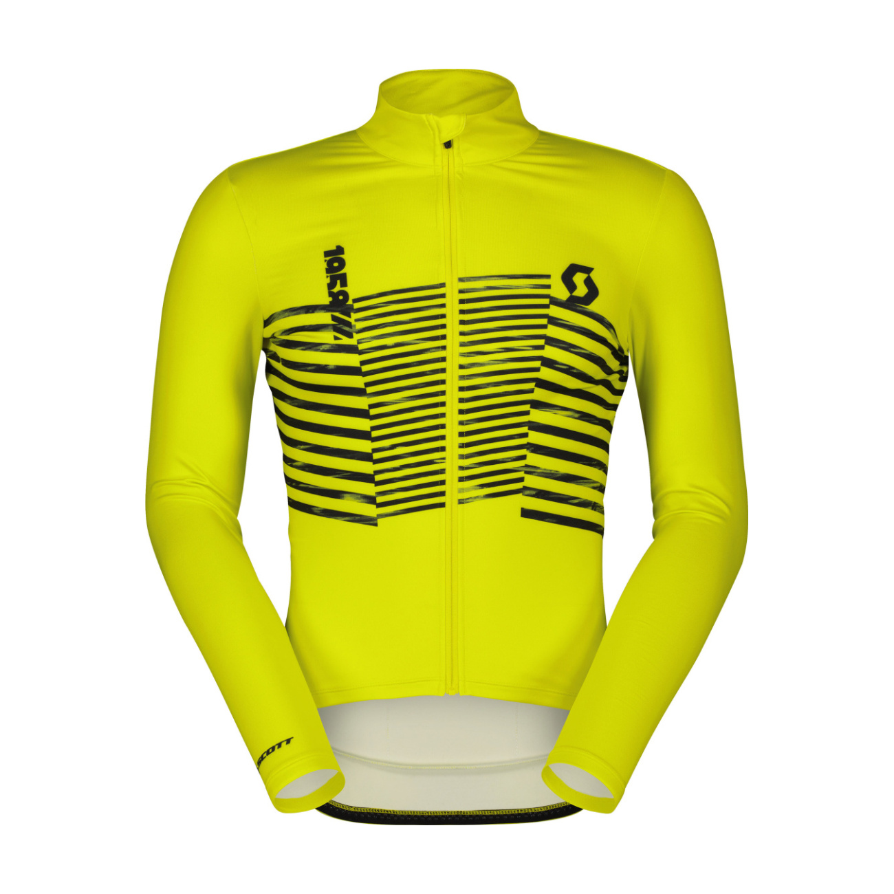 SCOTT Cyklistický dres s dlhým rukávom zimný - TEAM WARM GRAPHICS - žltá