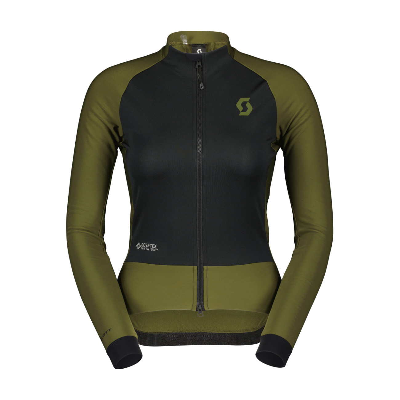 SCOTT Cyklistická vetruodolná bunda - RC PRO WARM HYBRID GTX WS W - čierna/zelená S