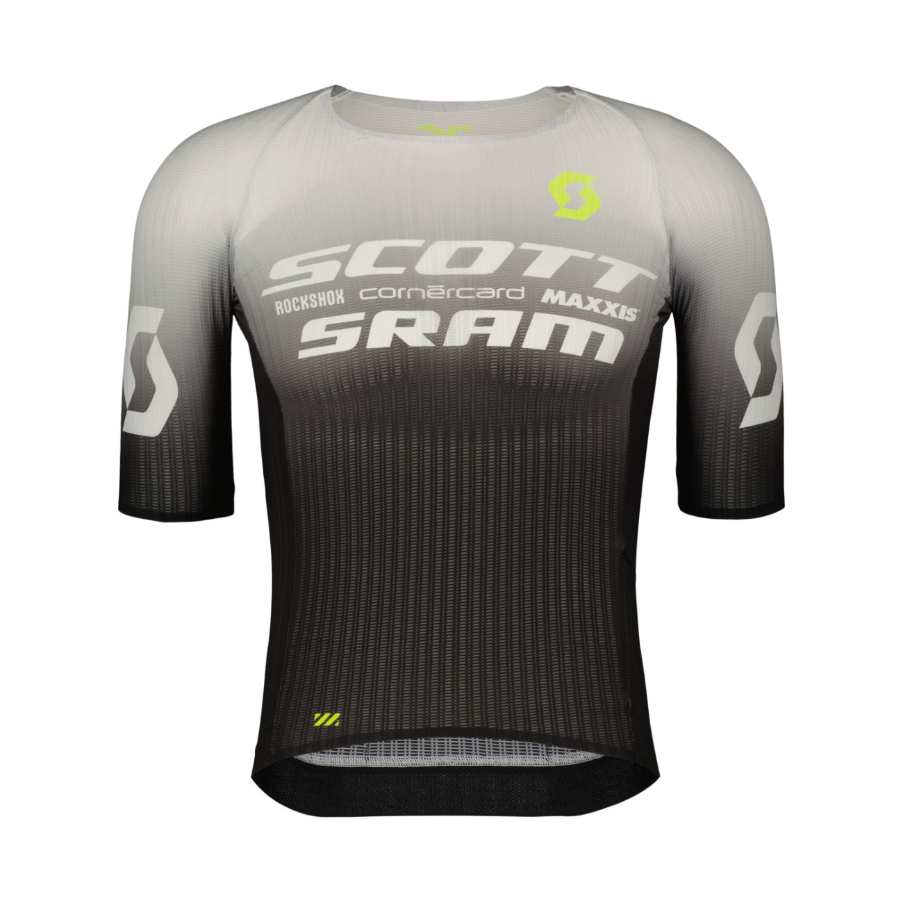 SCOTT Cyklistický dres s krátkym rukávom - SRAM RACE - čierna/biela M