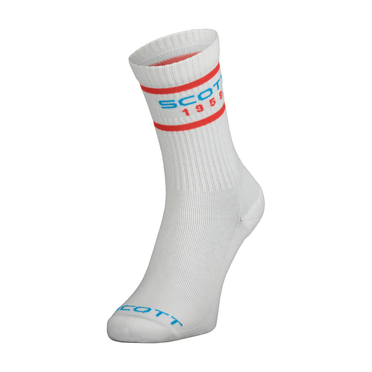 SCOTT Cyklistické ponožky klasické - RETRO CASUAL CREW PAK-3 - biela