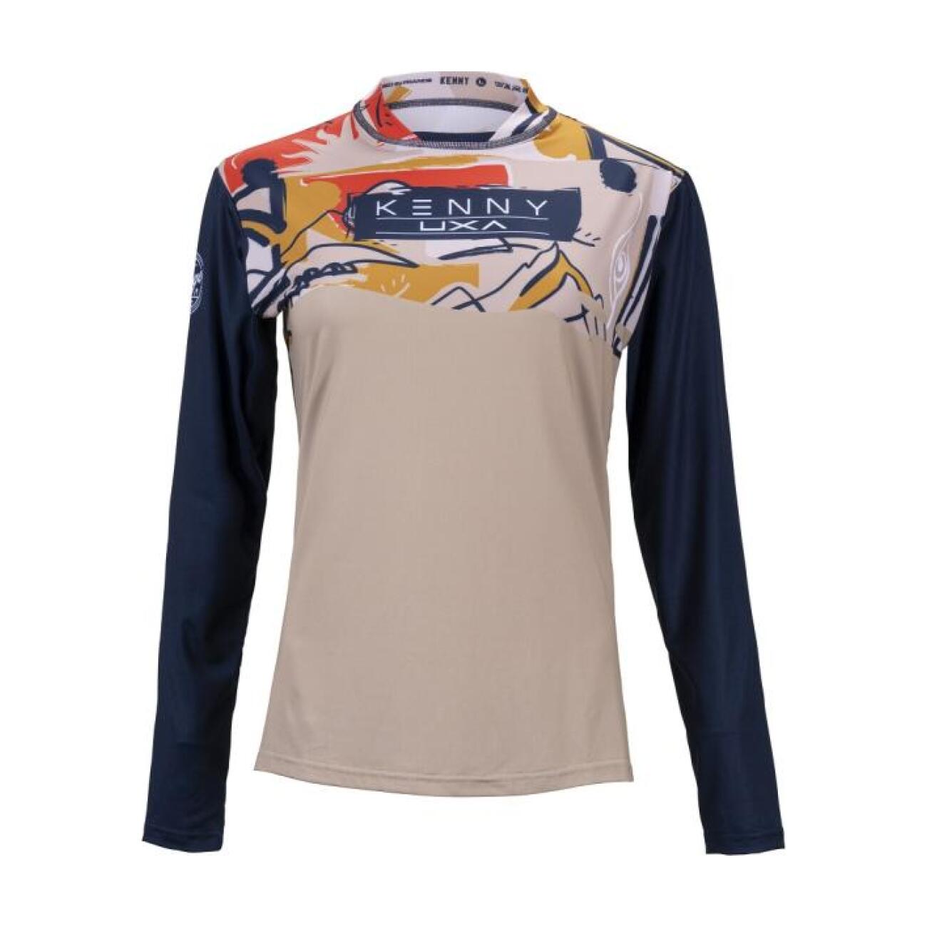 KENNY Cyklistický dres s dlhým rukávom letný - CHARGER W - modrá/hnedá