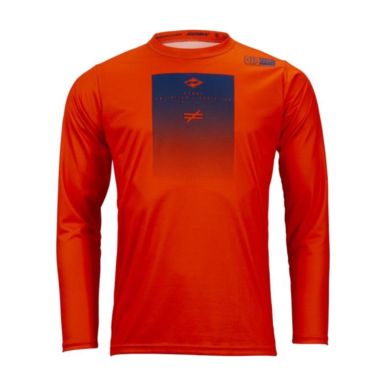 KENNY Cyklistický dres s dlhým rukávom letný - FACTORY - oranžová/modrá