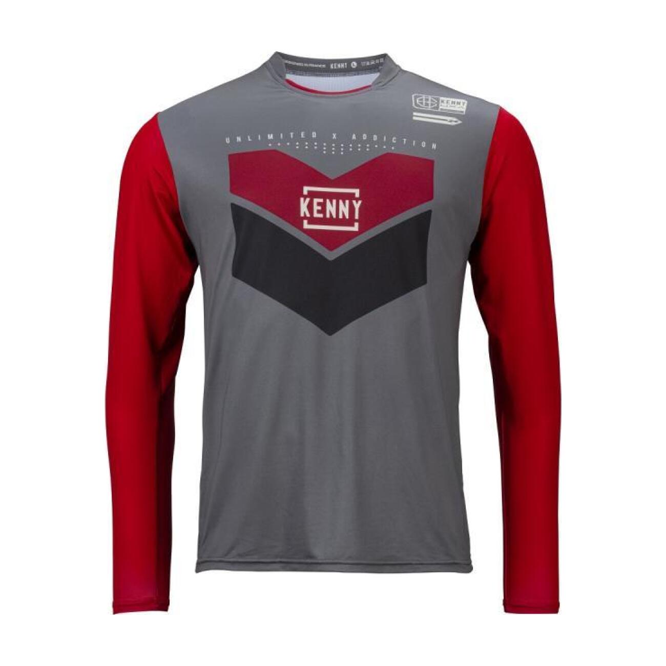 KENNY Cyklistický dres s dlhým rukávom letný - PROLIGHT KID - červená/šedá