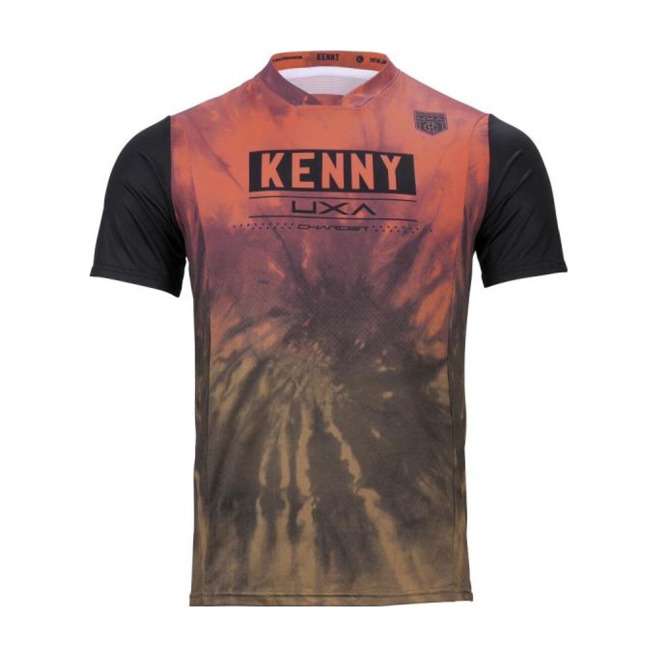 KENNY Cyklistický dres s krátkym rukávom - CHARGER - oranžová/hnedá 2XL