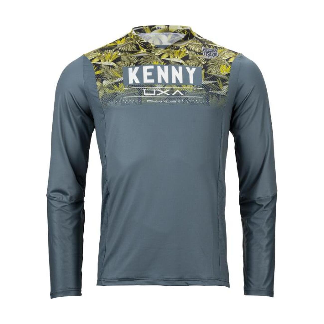 KENNY Cyklistický dres s dlhým rukávom letný - CHARGER - žltá/šedá