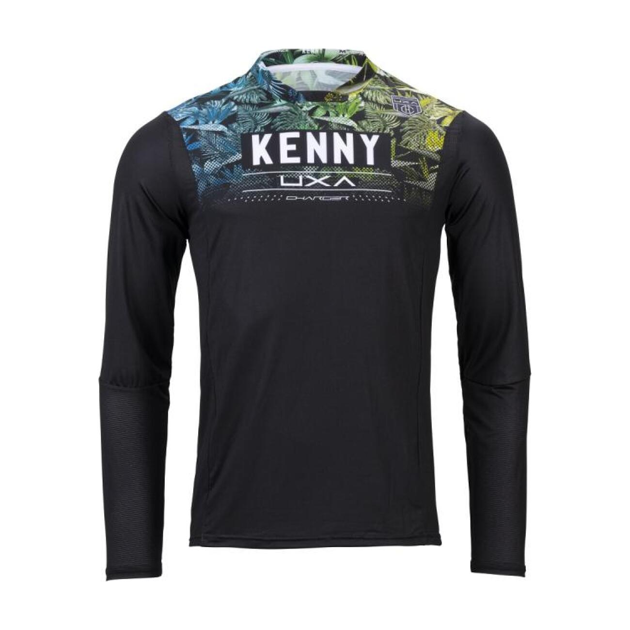 KENNY Cyklistický dres s dlhým rukávom letný - CHARGER - modrá/zelená/čierna