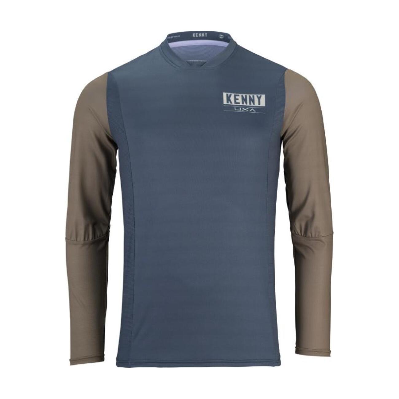 KENNY Cyklistický dres s dlhým rukávom letný - CHARGER 24 - hnedá/šedá