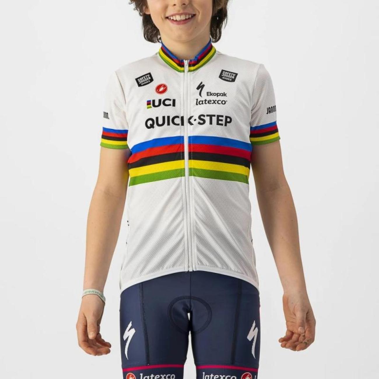 
                CASTELLI Cyklistický dres s krátkym rukávom - QUICKSTEP KID JERSEY - biela 8Y
            