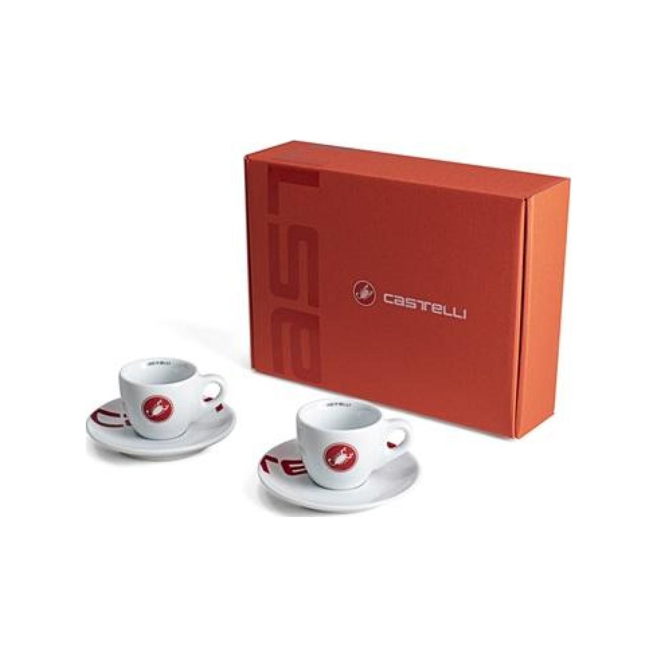 CASTELLI šálky - ESPRESSO CUP - biela/červená