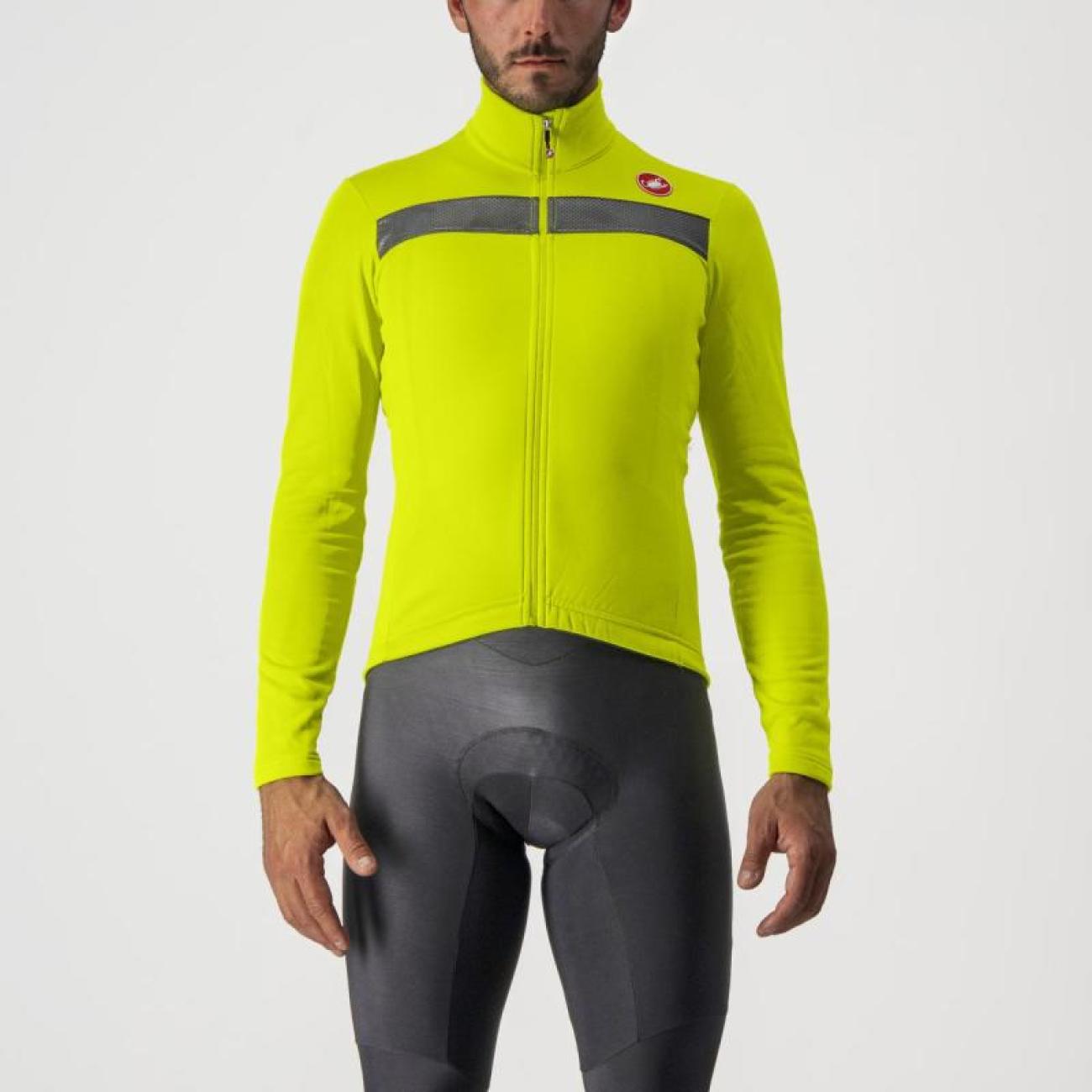 CASTELLI Cyklistický dres s dlhým rukávom zimný - PURO 3 - žltá