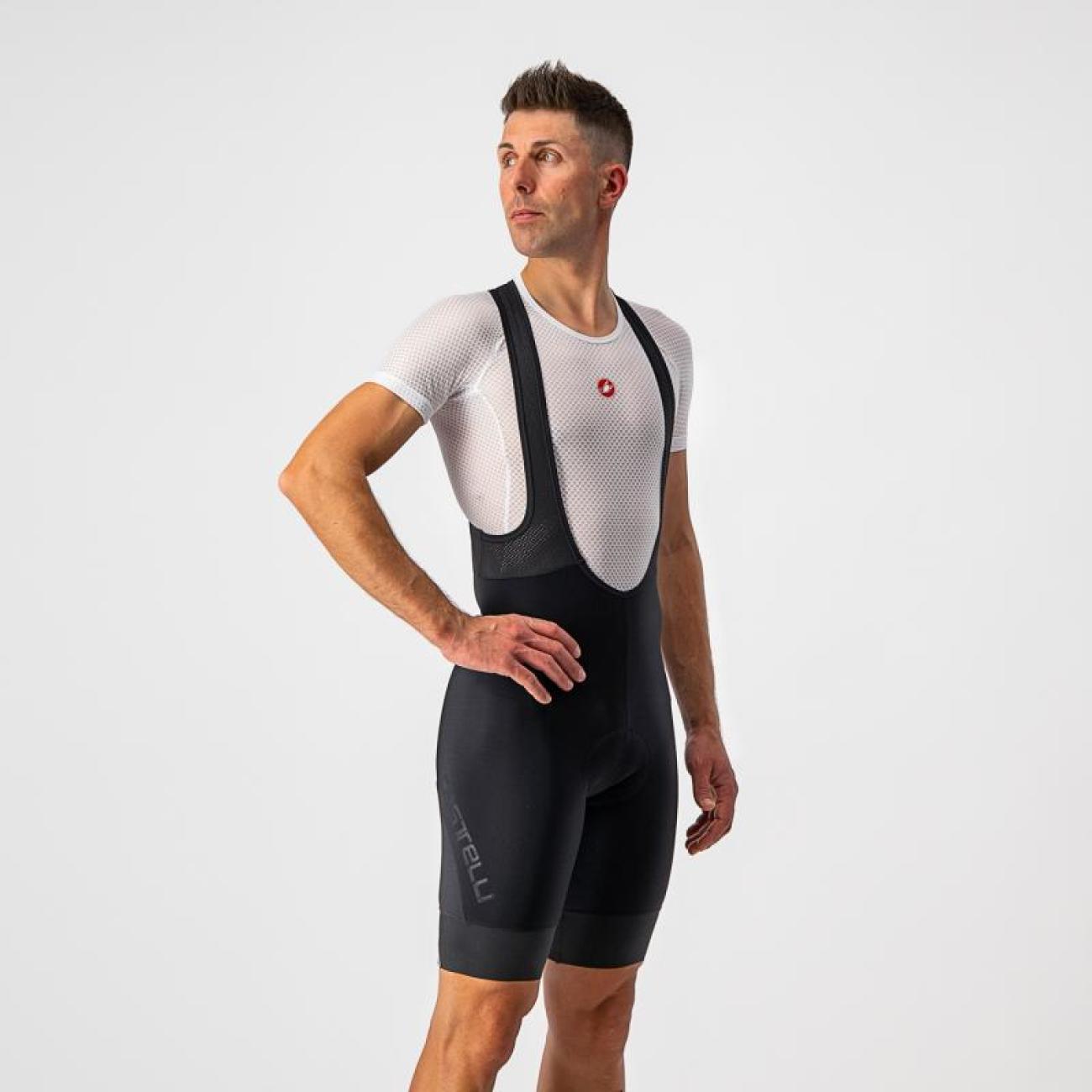 CASTELLI Cyklistické nohavice krátke s trakmi - TUTTO NANO - čierna M