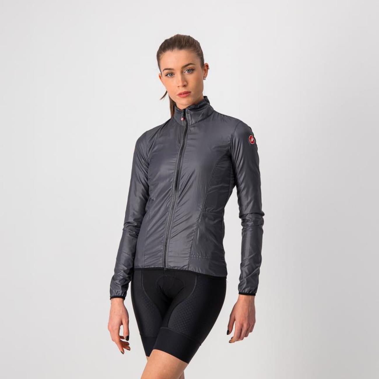 CASTELLI Cyklistická vetruodolná bunda - ARIA SHELL W - šedá XL