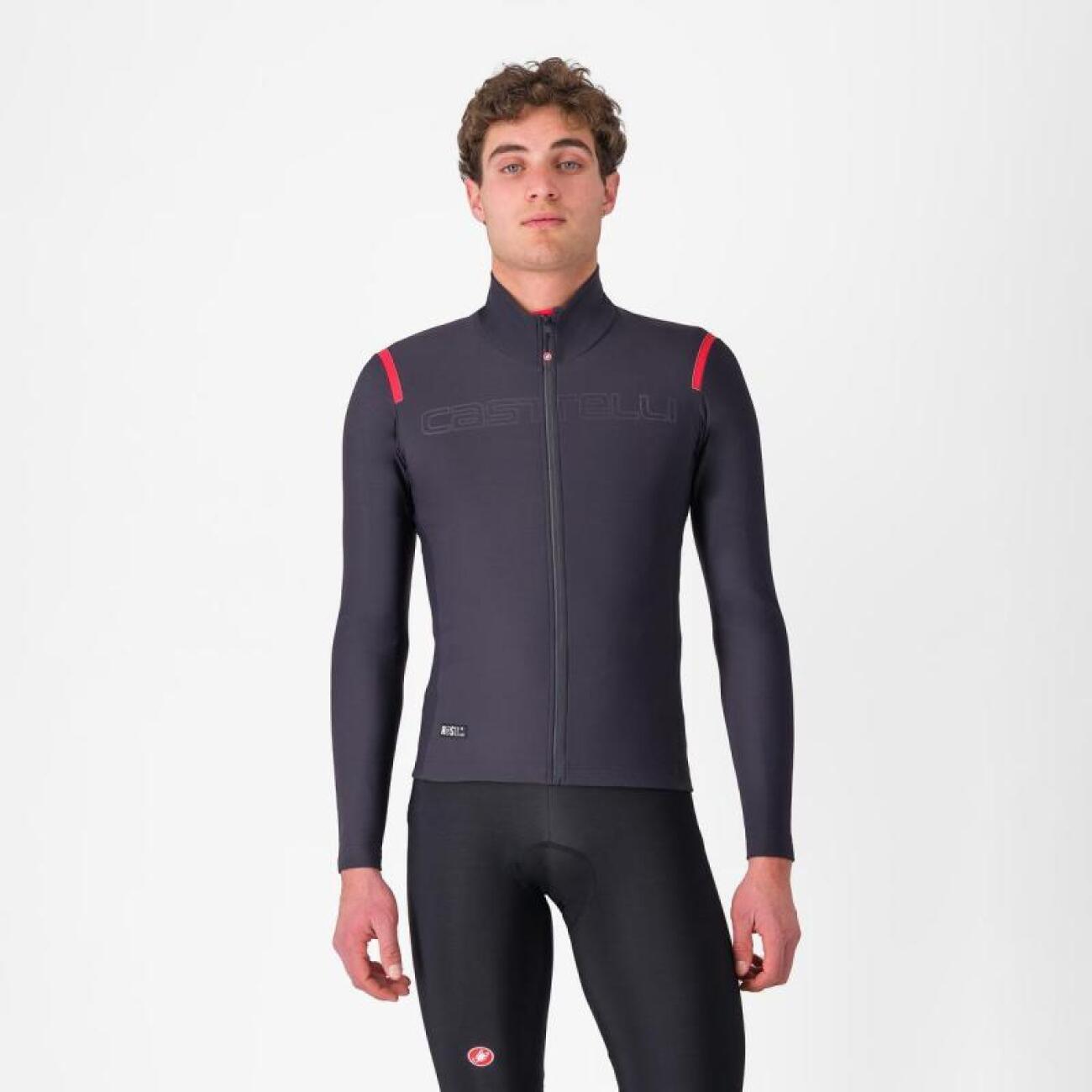 CASTELLI Cyklistický dres s dlhým rukávom zimný - TUTTO NANO ROS - šedá XL