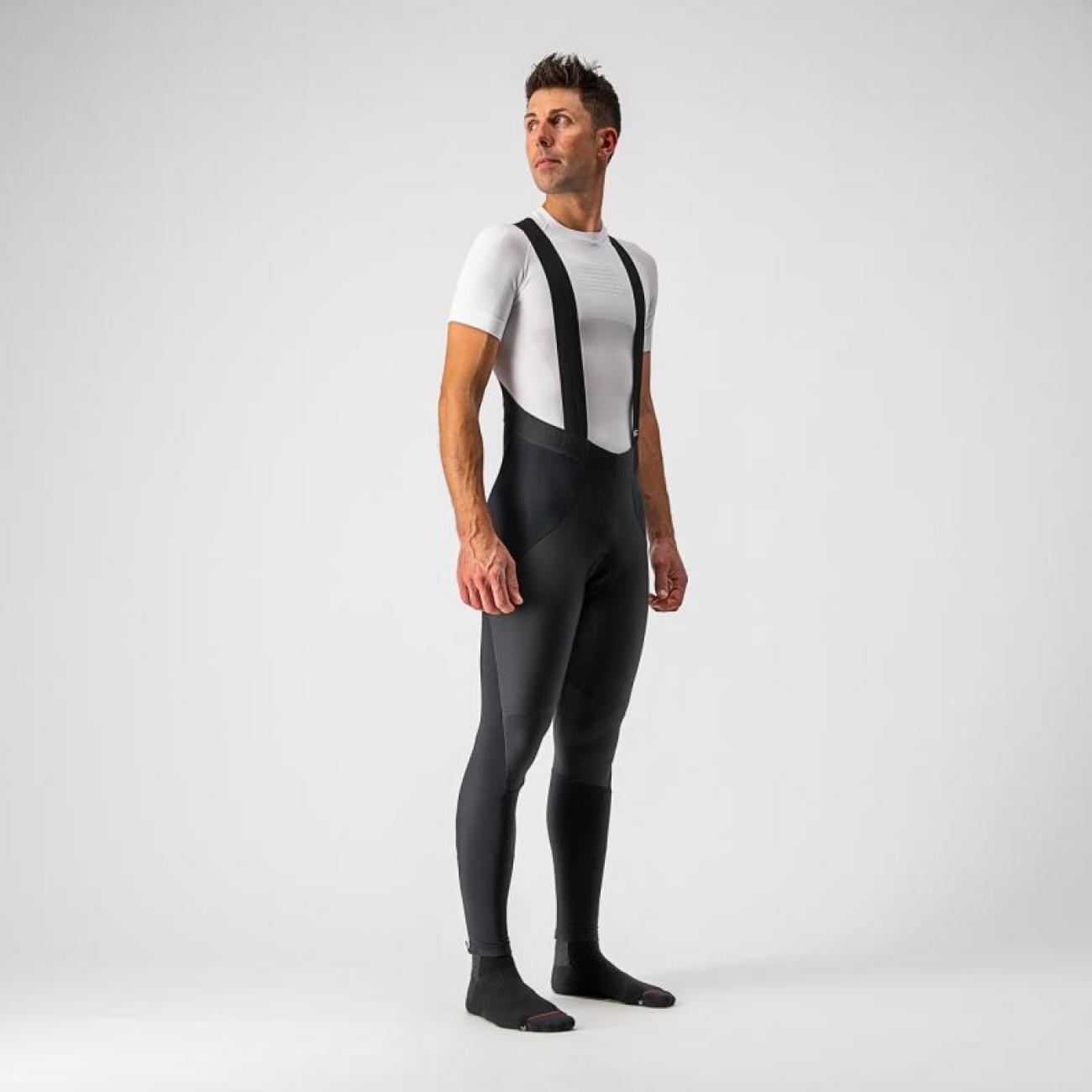 CASTELLI Cyklistické nohavice dlhé s trakmi - SORPASSO ROS WIND - čierna L