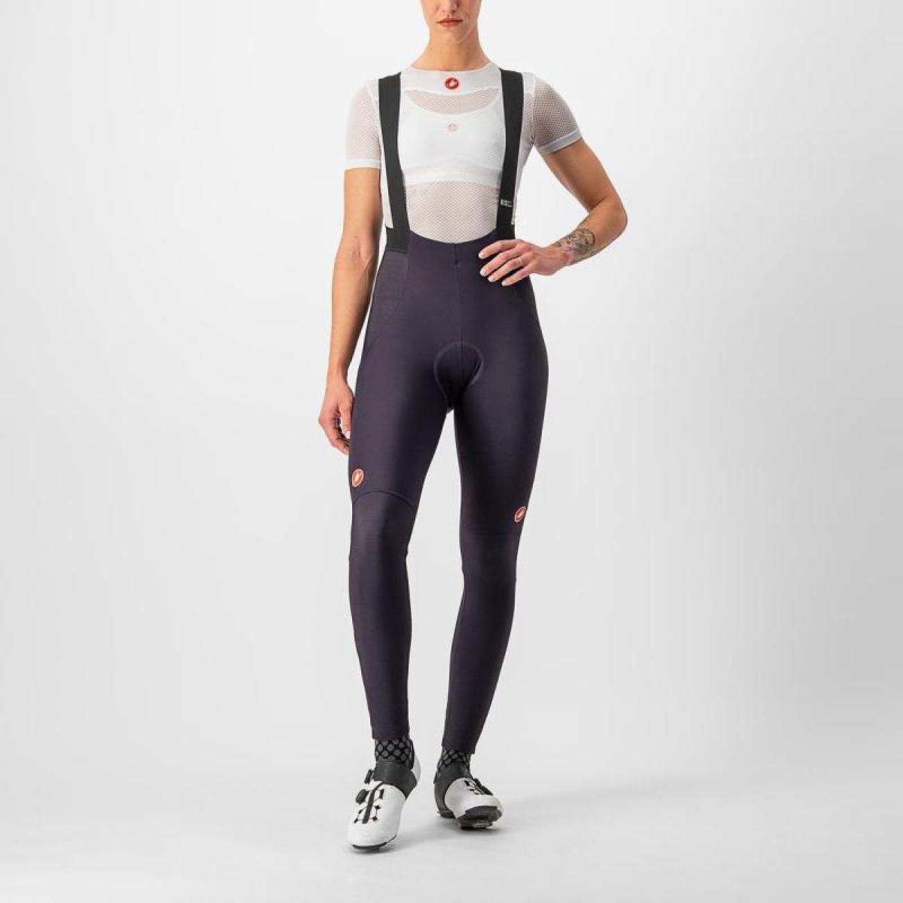CASTELLI Cyklistické nohavice dlhé s trakmi - SORPASSO RoS W - fialová