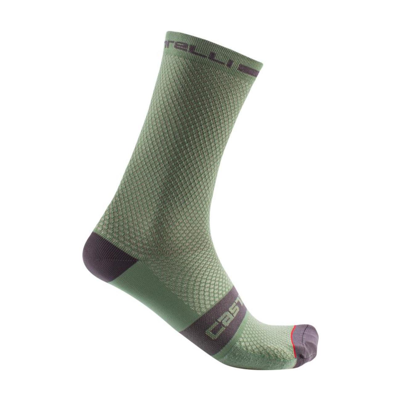 
                CASTELLI Cyklistické ponožky klasické - SUPERLEGGERA T 18 - zelená
            