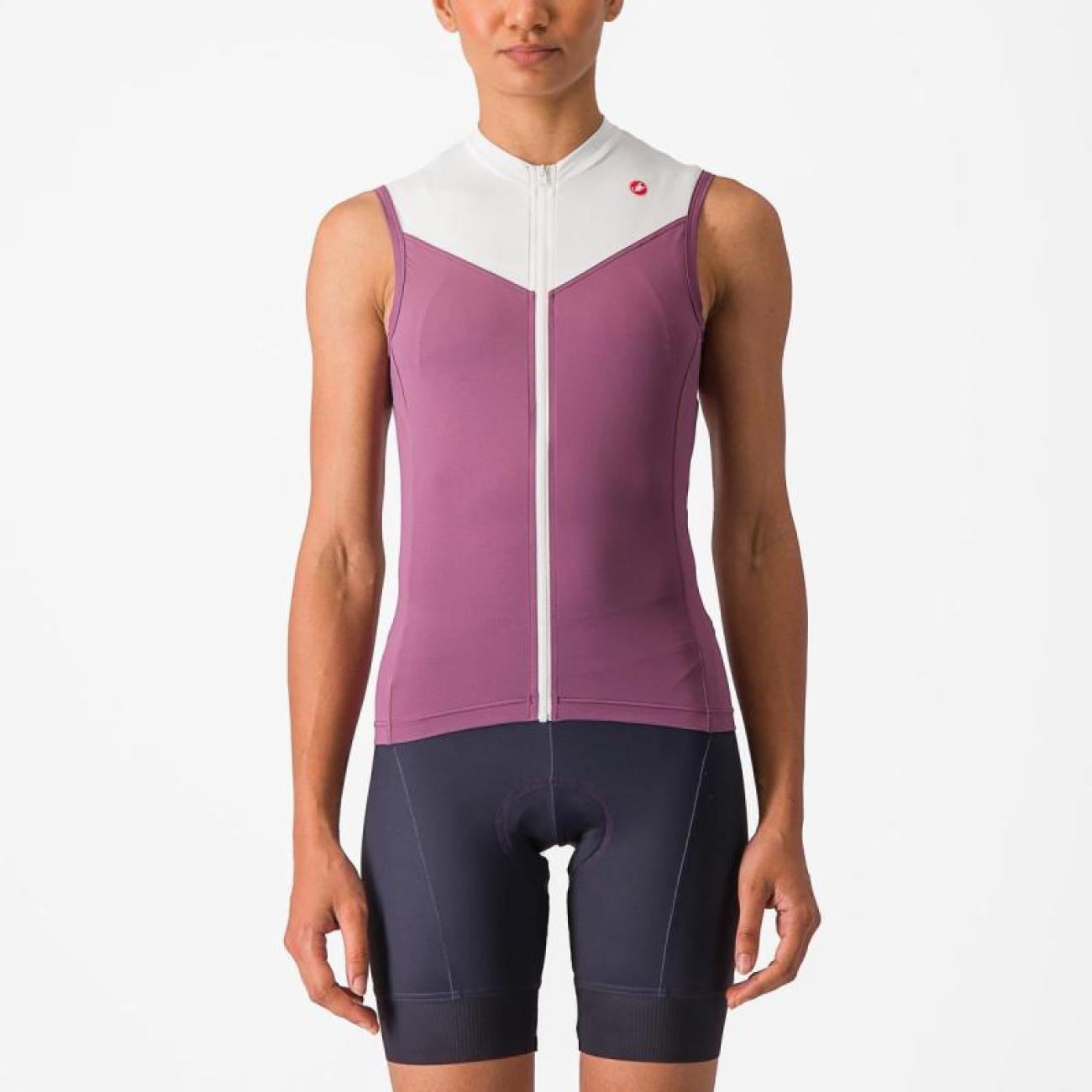 
                CASTELLI Cyklistický dres bez rukávov - SOLARIS - fialová
            