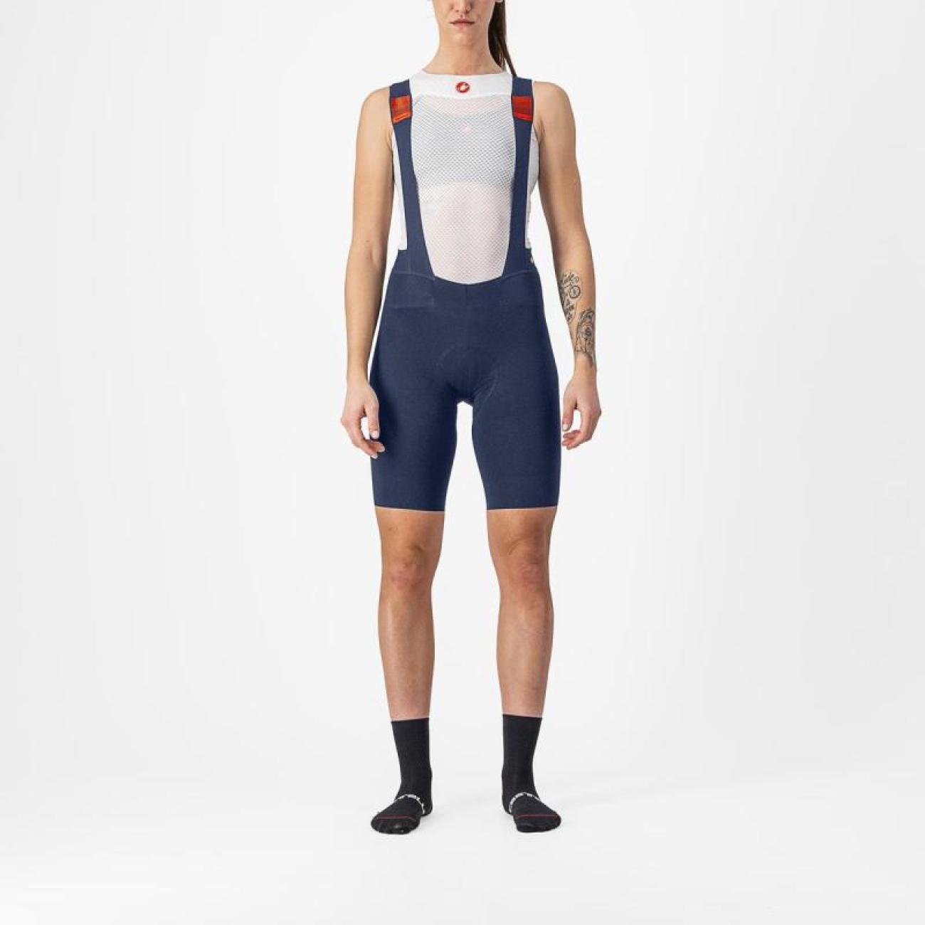 CASTELLI Cyklistické nohavice krátke s trakmi - PREMIO BLACK - modrá S