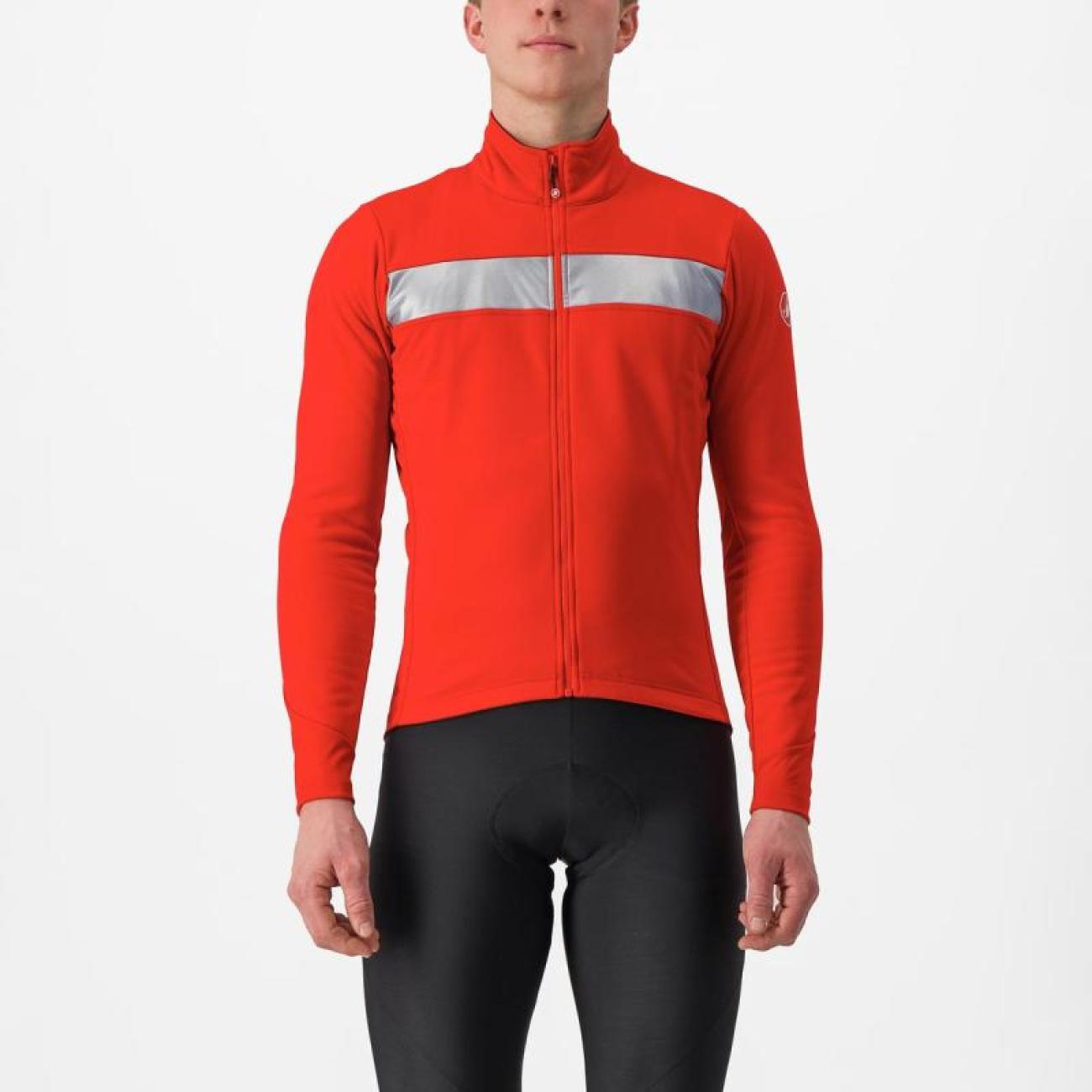 
                CASTELLI Cyklistická zateplená bunda - RADOPPIA 3 - červená XL
            