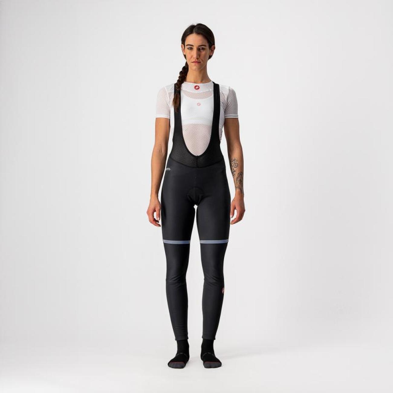 CASTELLI Cyklistické nohavice dlhé s trakmi - POLARE W - čierna M
