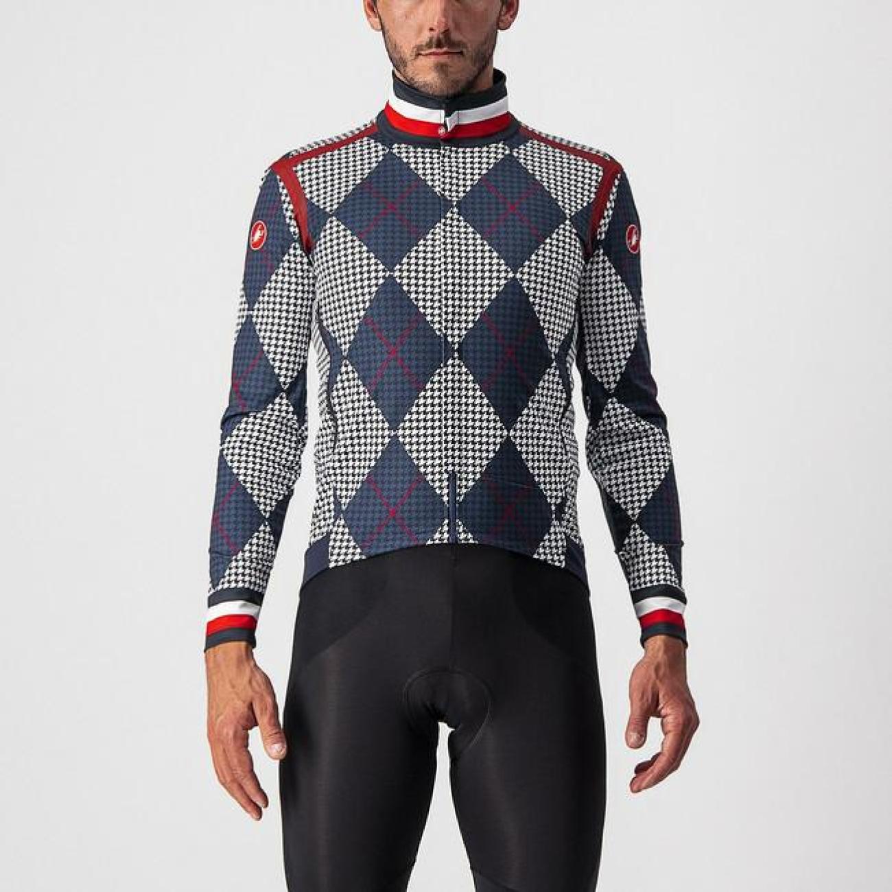 CASTELLI Cyklistická zateplená bunda - PERFETTO ROS LIMITED EDITION - biela/modrá/červená L
