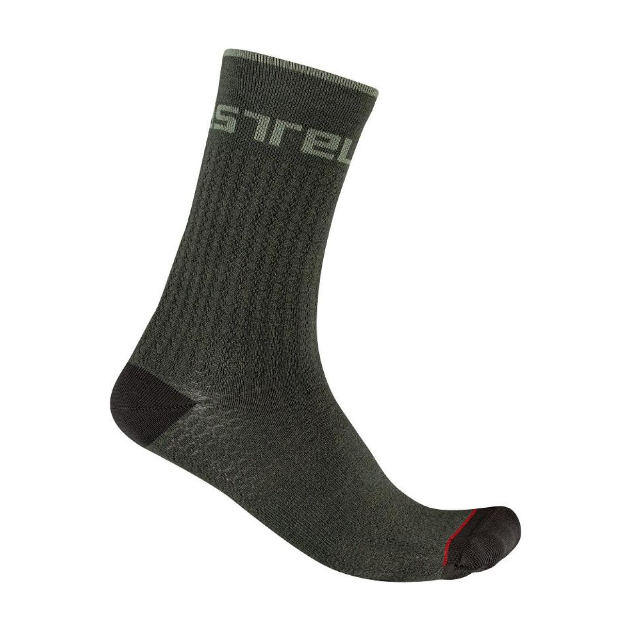 
                CASTELLI Cyklistické ponožky klasické - DISTANZA 20 - zelená 2XL
            