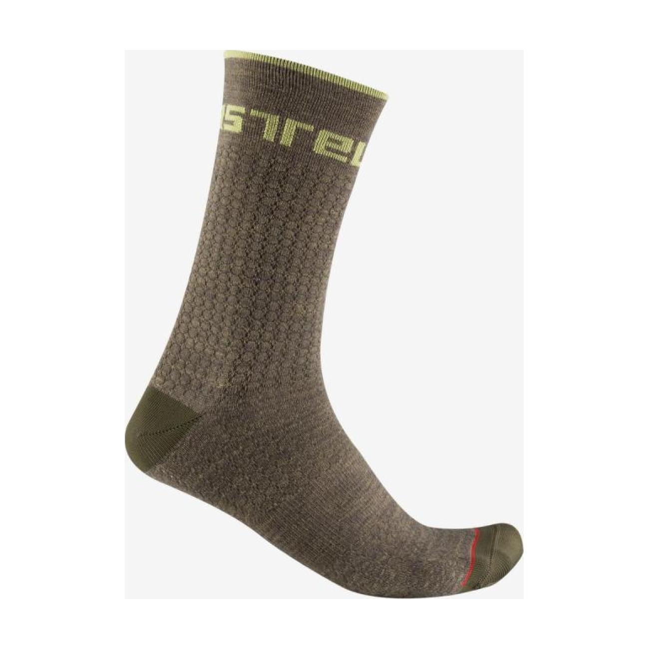 
                CASTELLI Cyklistické ponožky klasické - DISTANZA 20 - hnedá S-M
            