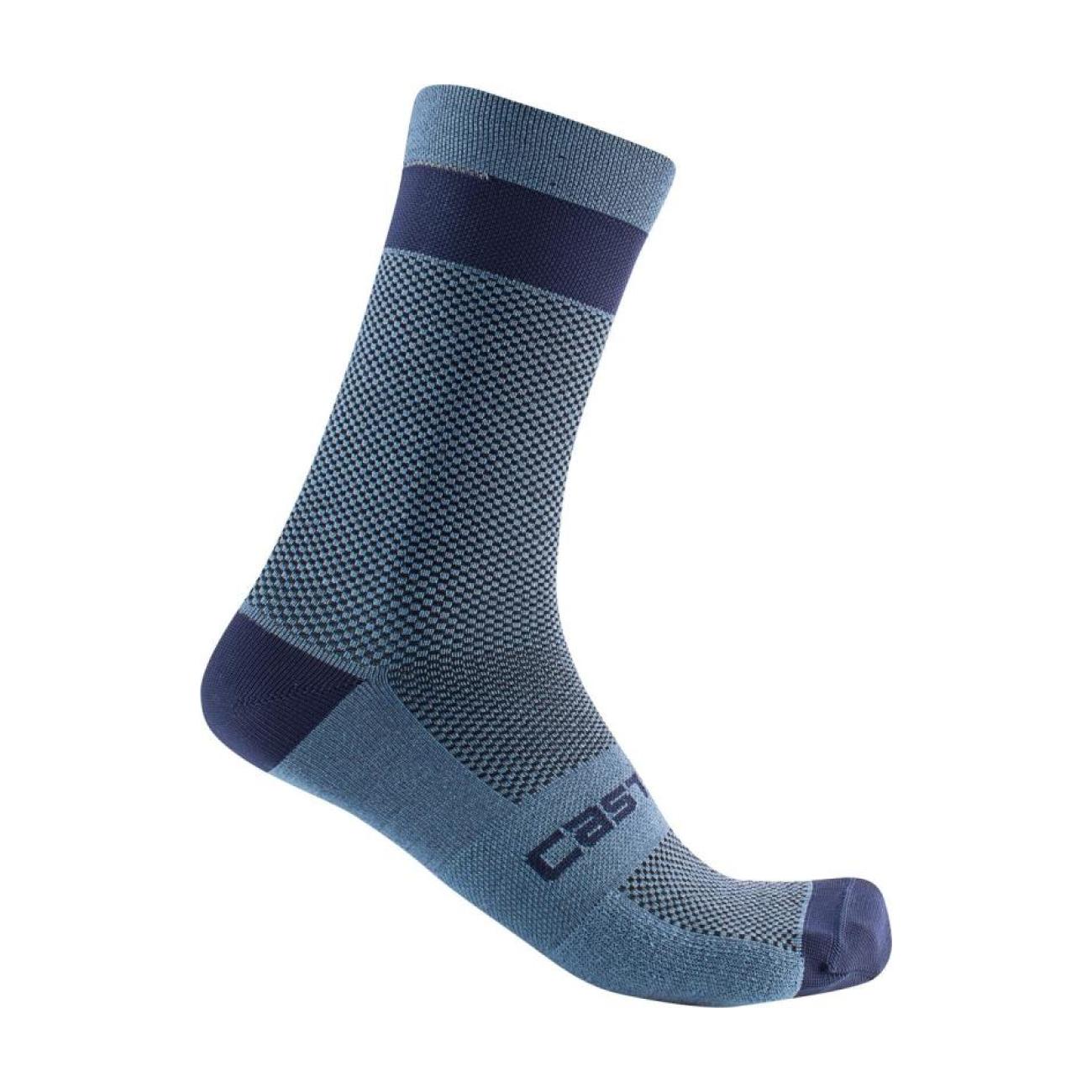 
                CASTELLI Cyklistické ponožky klasické - ALPHA 18 - modrá S-M
            