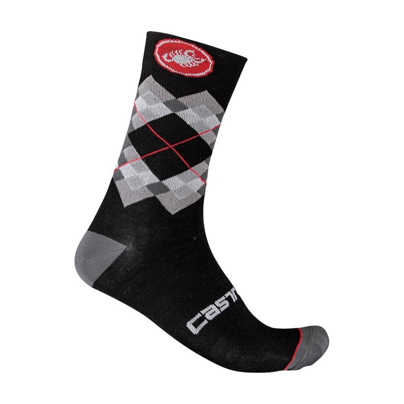 
                CASTELLI Cyklistické ponožky klasické - ROMBO 18 - čierna
            
