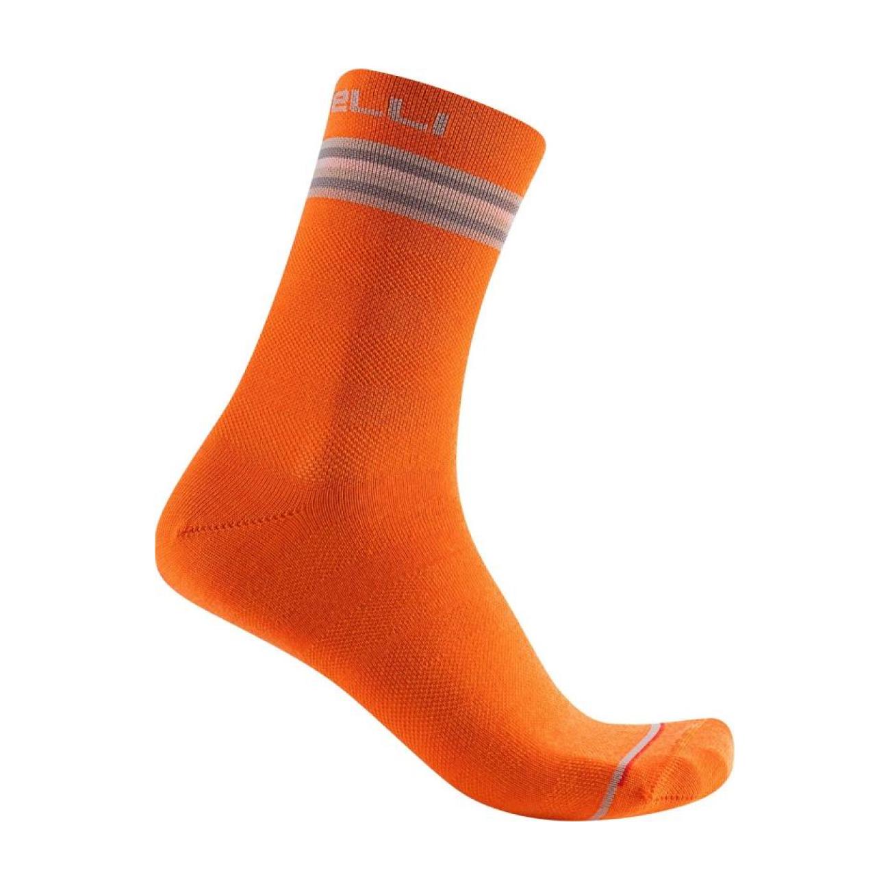 
                CASTELLI Cyklistické ponožky klasické - GO W 15 - oranžová S-M
            