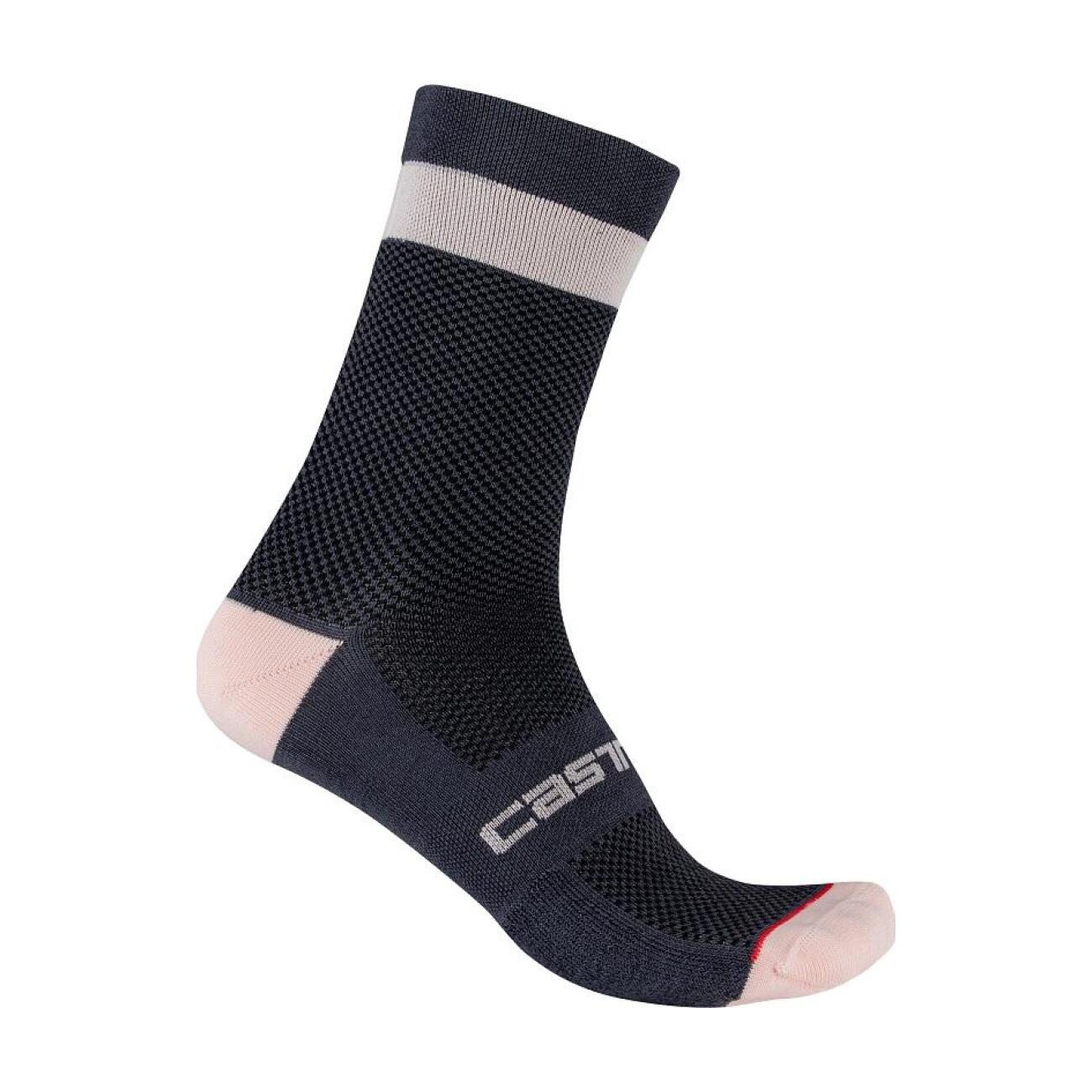 CASTELLI Cyklistické ponožky klasické - ALPHA W 15 - modrá/ružová