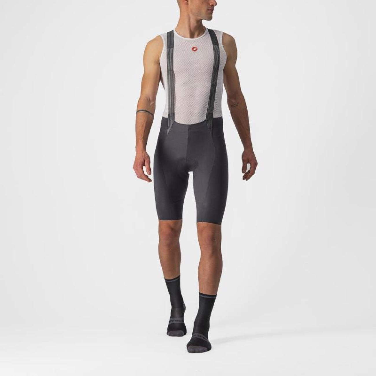 
                CASTELLI Cyklistické nohavice krátke s trakmi - FREE AERO RC - šedá
            