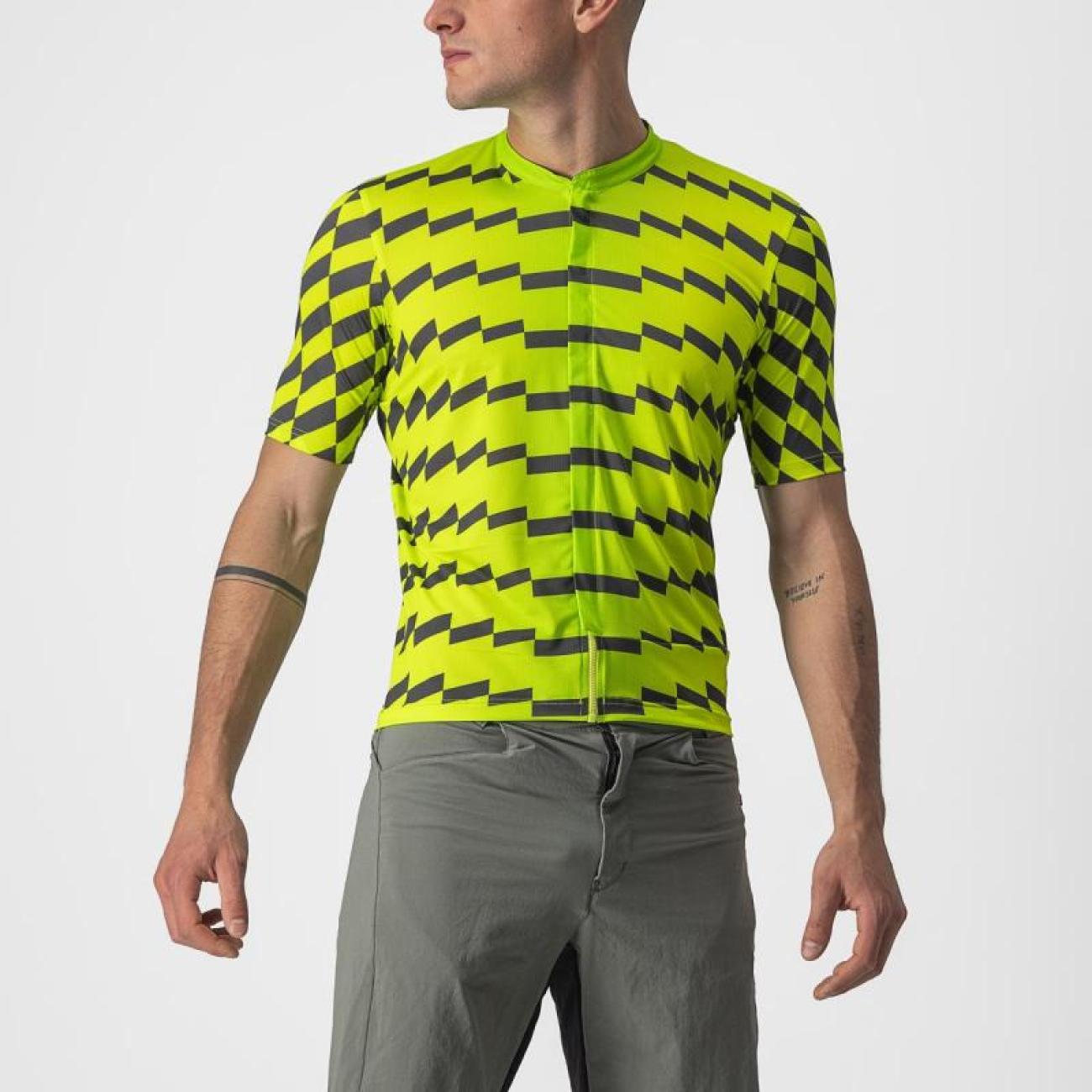 
                CASTELLI Cyklistický dres s krátkym rukávom - UNLIMITED STERRATO - svetlo zelená/šedá M
            