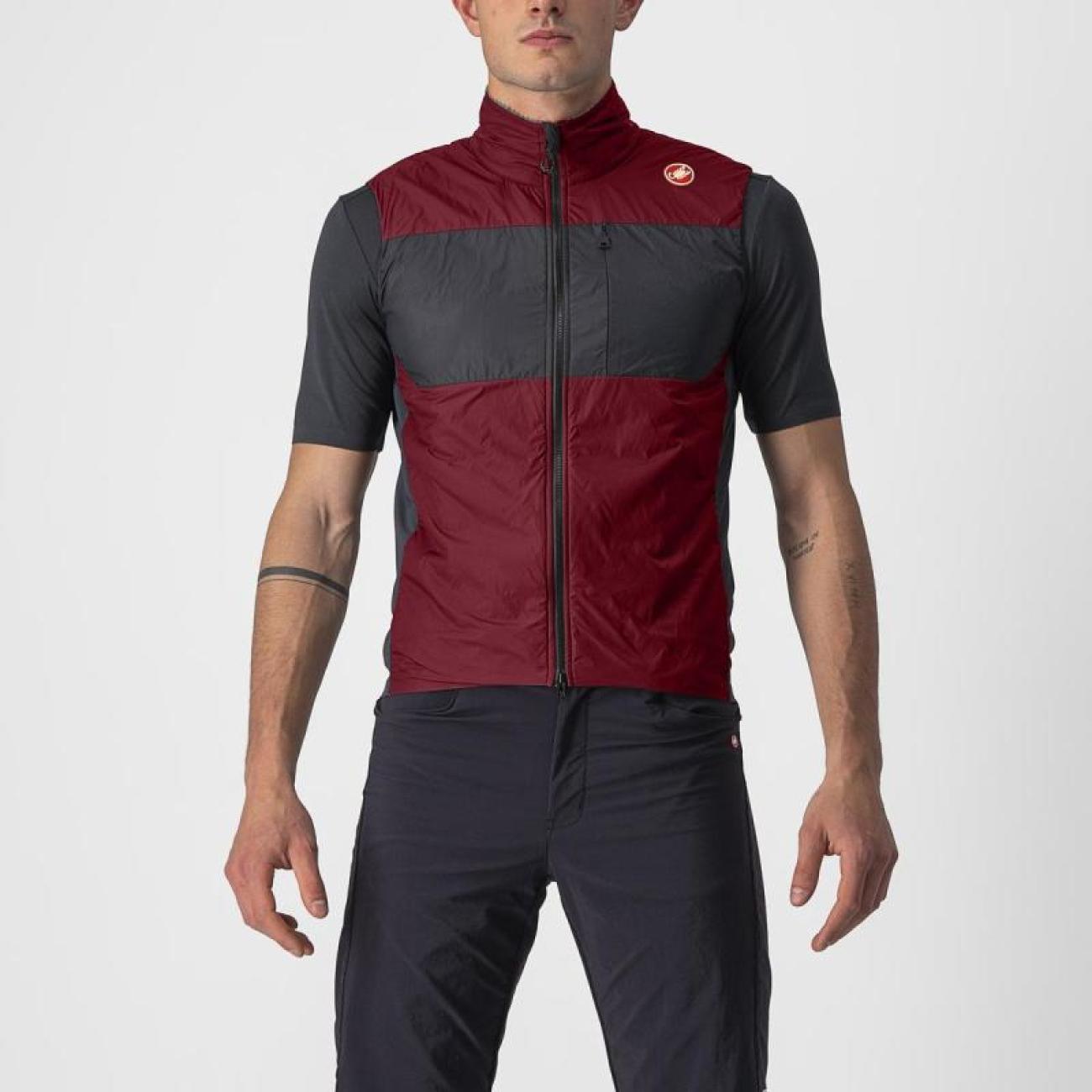 CASTELLI Cyklistická vesta - UNLIMITED PUFFY - bordová