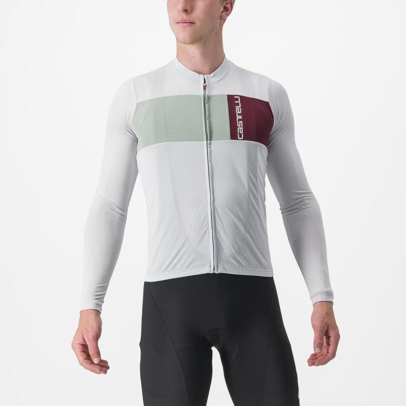 CASTELLI Cyklistický dres s dlhým rukávom letný - PROLOGO 7 - šedá