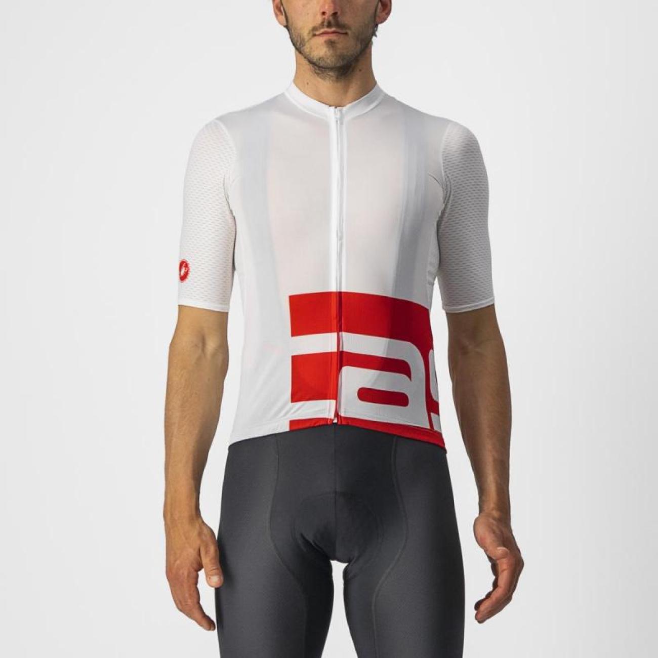 
                CASTELLI Cyklistický dres s krátkym rukávom - DOWNTOWN - biela/červená 2XL
            