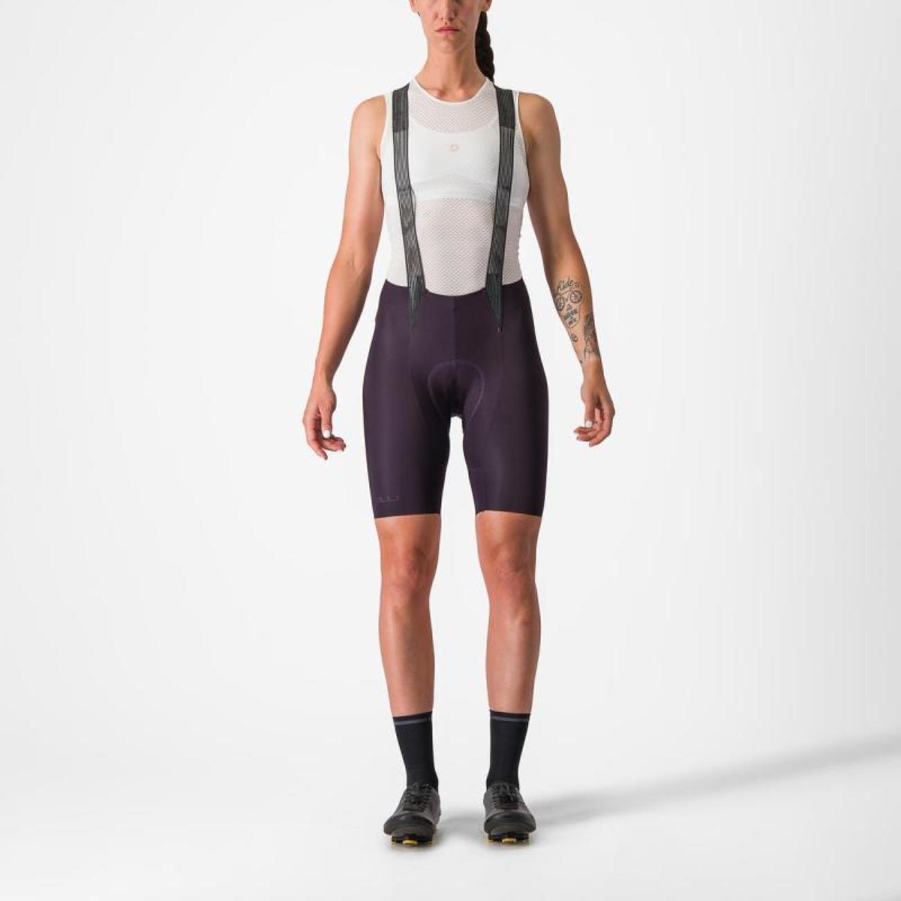 
                CASTELLI Cyklistické nohavice krátke s trakmi - FREE AERO RC W - fialová S
            