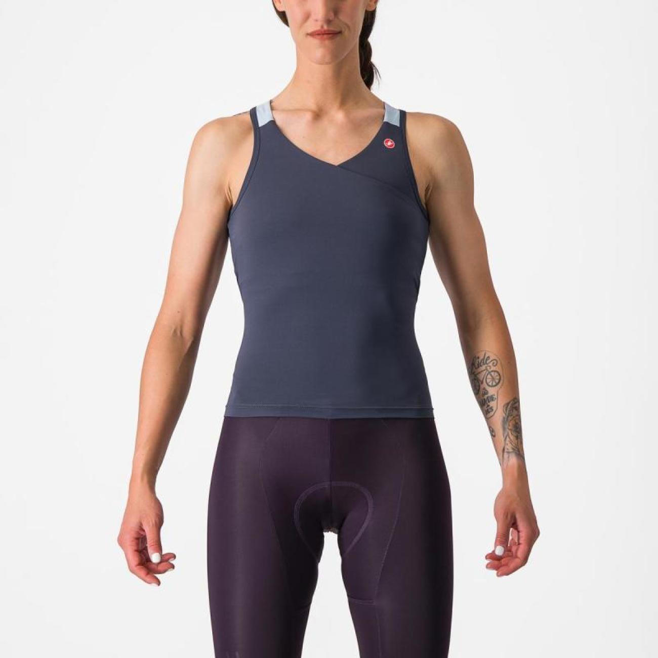 CASTELLI Cyklistický dres bez rukávov - SOLARIS TOP - modrá