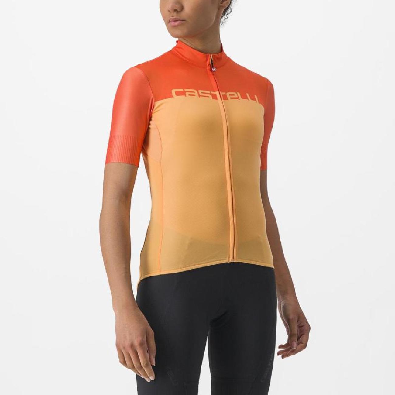 
                CASTELLI Cyklistický dres s krátkym rukávom - VELOCISSIMA - oranžová M
            