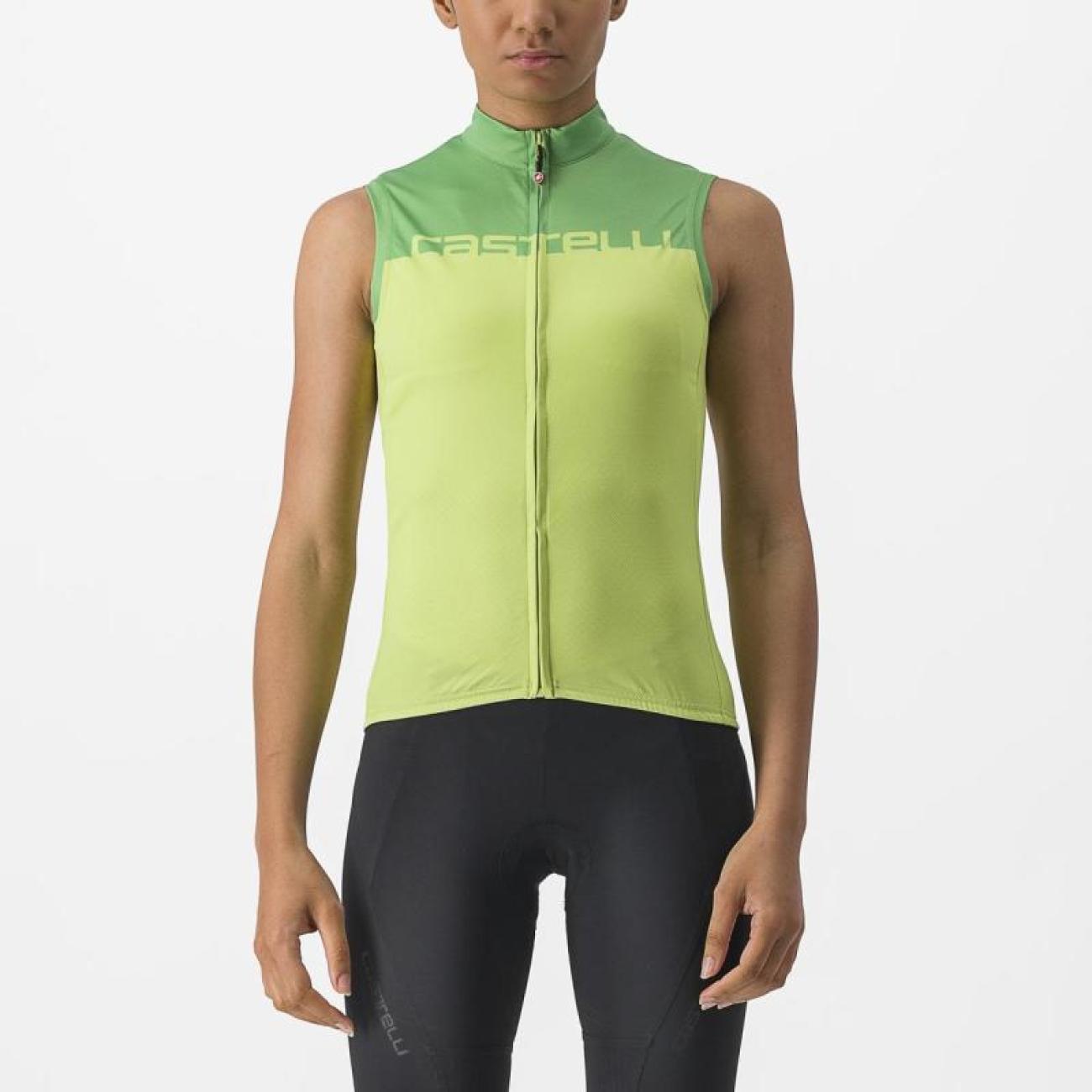 CASTELLI Cyklistický dres bez rukávov - VELOCISSIMA - svetlo zelená
