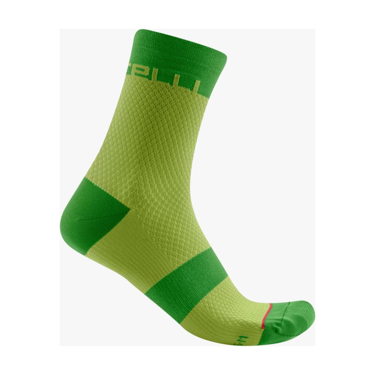 
                CASTELLI Cyklistické ponožky klasické - VELOCISSIMA 12 - svetlo zelená/zelená S-M
            