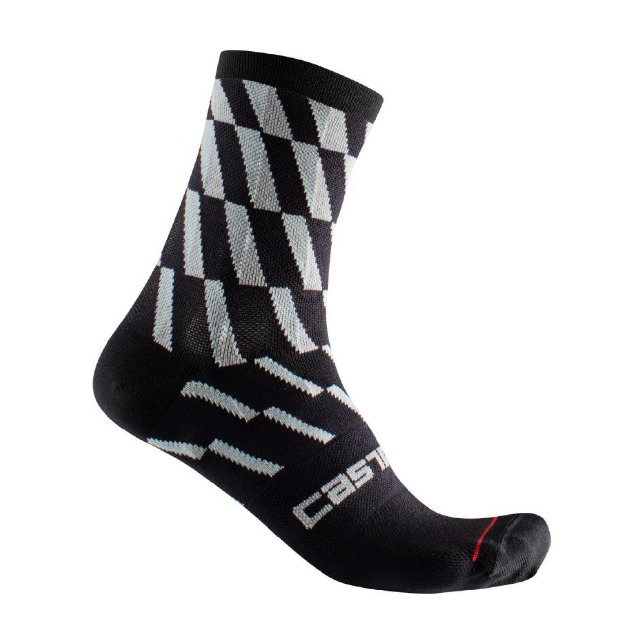 E-shop CASTELLI Cyklistické ponožky klasické - PENDIO 12 - čierna/svetlo modrá
