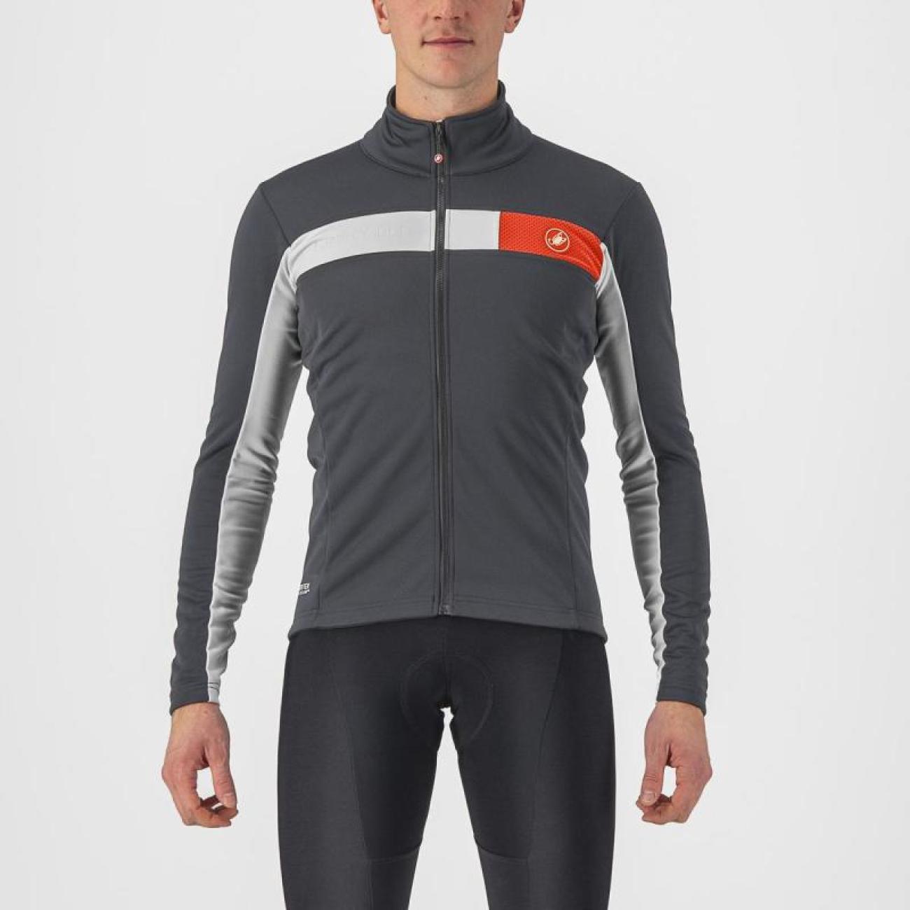 
                CASTELLI Cyklistická zateplená bunda - MORTIROLO 6S - šedá
            