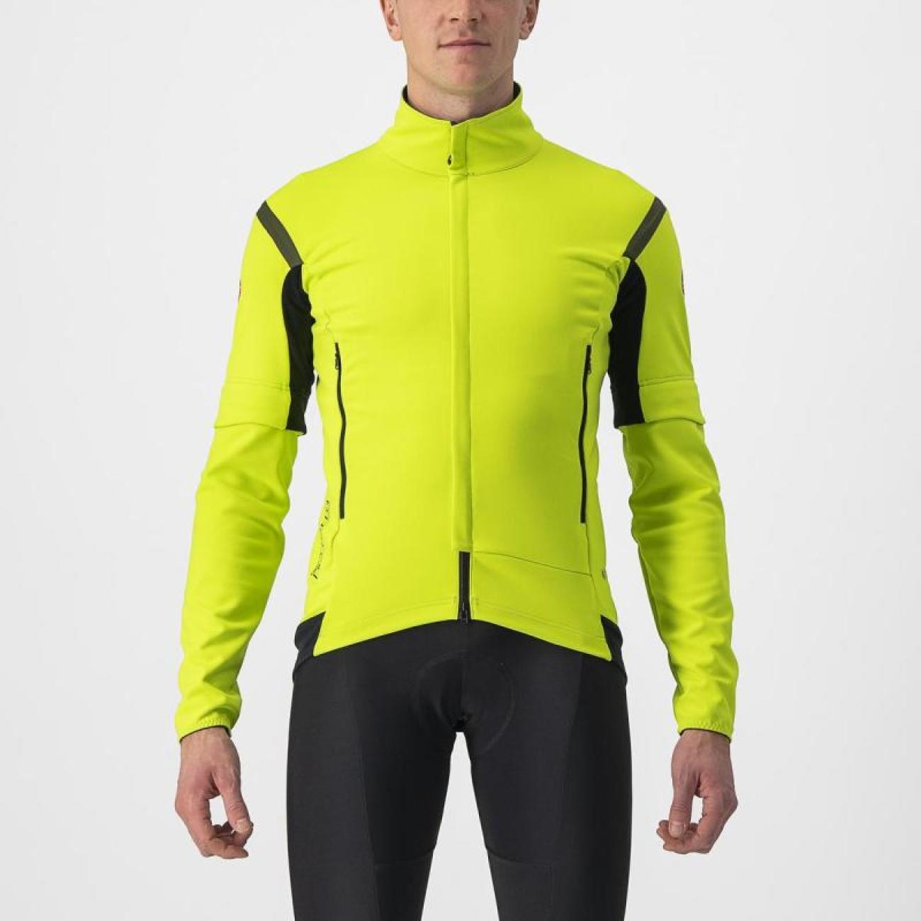 CASTELLI Cyklistická zateplená bunda - PERFETTO ROS 2 CONVERTIBLE - svetlo zelená L
